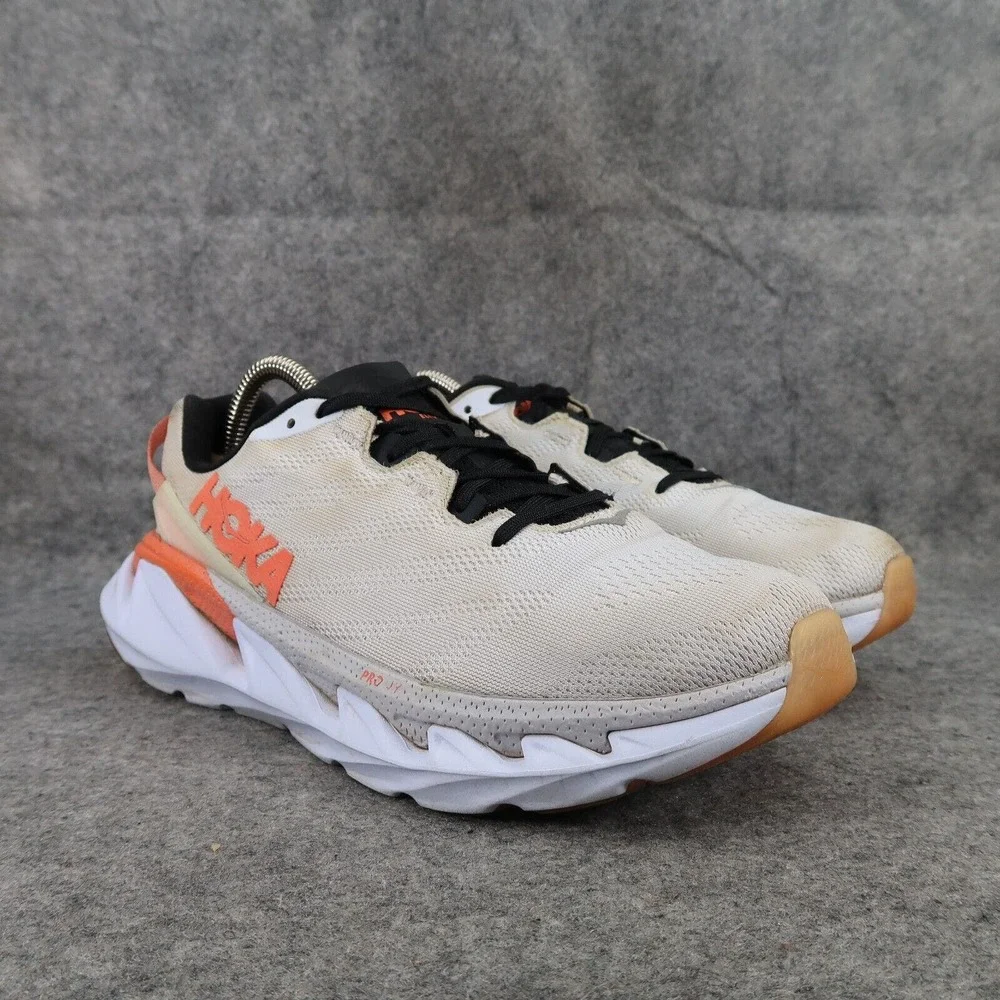 Hoka Shoes Womens 8.5 Athletic Elevon 2 Sneaker Running Training Comfort White